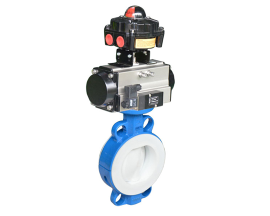 Lined flange pneumatic butterfly valve