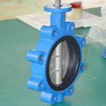 Is there a way to calculate the flow rate through a butterfly valve for different pressures and opening angles?