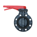 What size actuator is recommended for a 4-inch butterfly valve made with PVC?